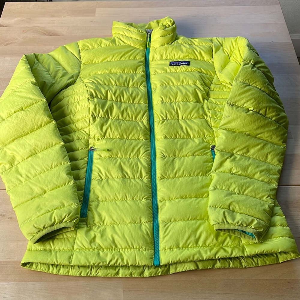 Patagonia Neon Yellow Down Puffy Jacket